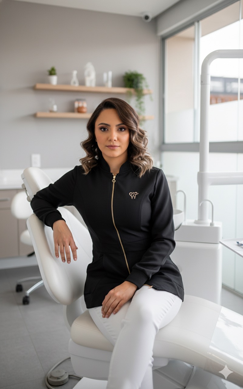 Dra. Joyce Nicodemos em seu consultório moderno